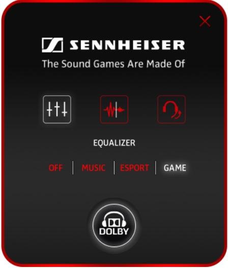Активный Dolby 7.1 Surround в приложении Sennheiser Audio